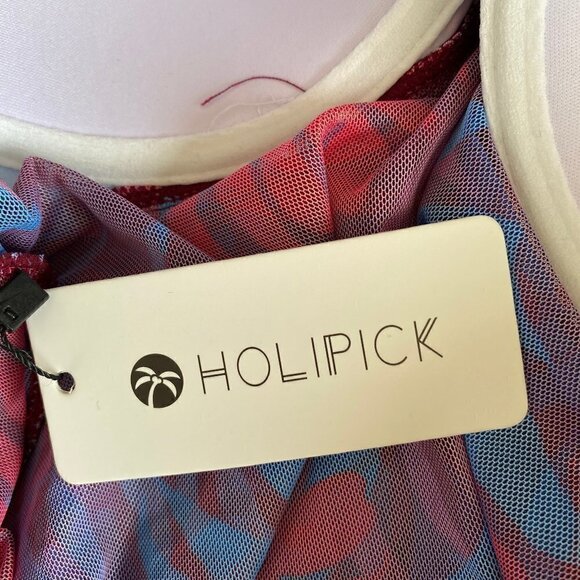 2 Piece Mesh Tropical Print Bathing Suit - Picture 8 of 16